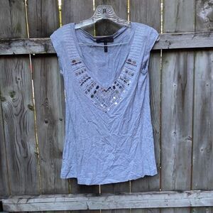 BCBG Maxazria Gray Sequenced Top sz. XXS